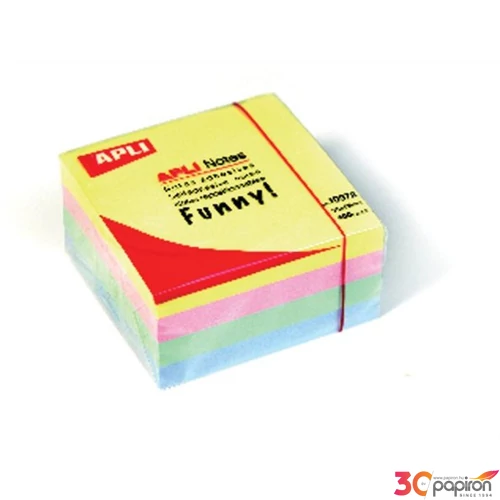 Öntapadó jegyzettömb Apli 75x75mm 400 lap pasztell LNP10971