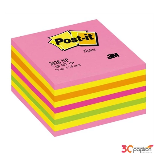 Öntapadó jegyzettömb 76x76mm 3M/Post-it 2028-NP Lollipop pink 450lap