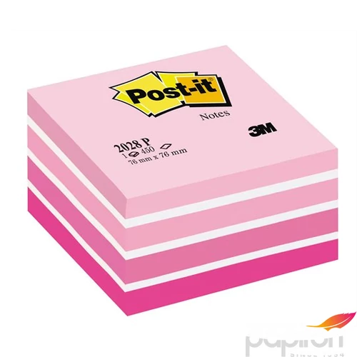 Öntapadó jegyzettömb 76x76mm 3M/Post-it 2028-P Akvarell pink 450lap