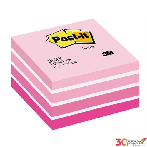 Öntapadó jegyzettömb 76x76mm 3M/Post-it 2028-P Akvarell pink 450lap