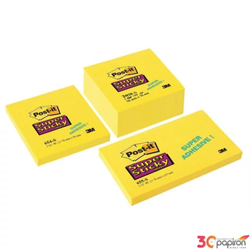 Öntapadó jegyzettömb 3M/POSTIT 2028-S Super Sticky 76x76 sárga 350lap LP2028SS