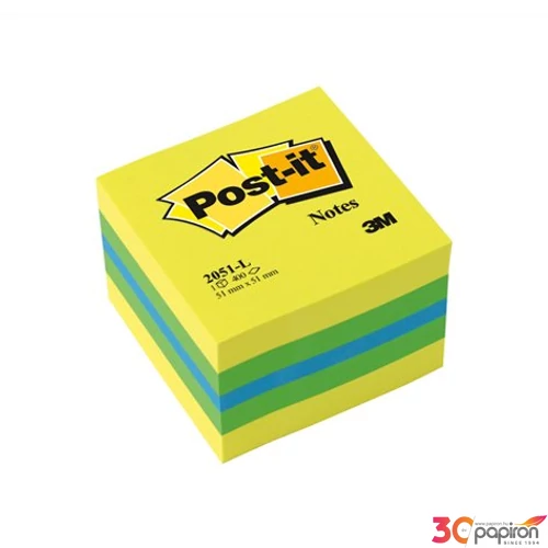 Öntapadós jegyzetömb 51x51mm 3M/Post-it mini lime 2051L 400lap/csom