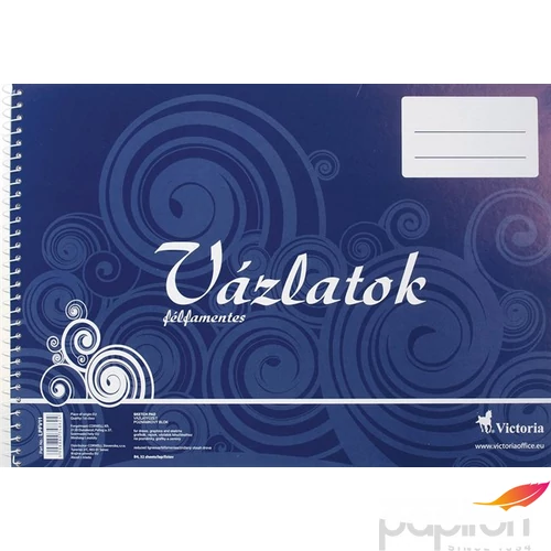 Vázlatfüzet B4 Victoria félfamentes 32lap 120g-os Irodai papíráru Victoria 713062005