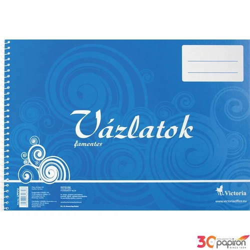 Vázlatfüzet B4 Victoria famentes 32lap 120g-os Irodai papíráru Victoria 713062014