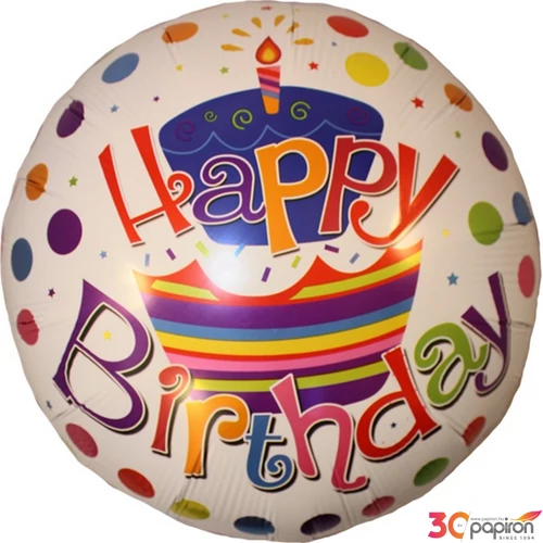 Lufi 18" Fólia Lufi Happy Birthday pöttyös 