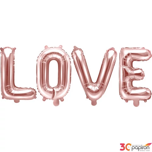 Paty lufi fólia love felirat fólia lufi, 140 X 35cm, rosegold 