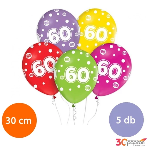 Paty lufi, évszámos pöttyös 60-as, fekete-arany 5db/cs