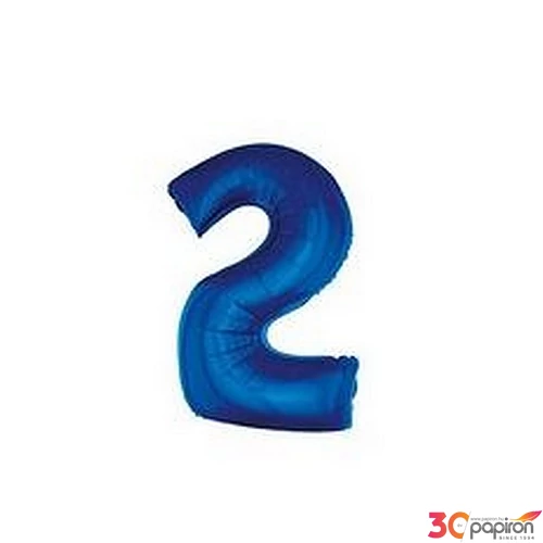 Paty lufi fólia '2' 40inch 102cm , Blue XL number balloon Fólia Léggömb+hélium