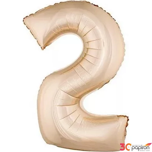 Paty lufi fólia '2' 40inch 102cm , Rosegold XL number balloon Fólia Léggömb+hélium
