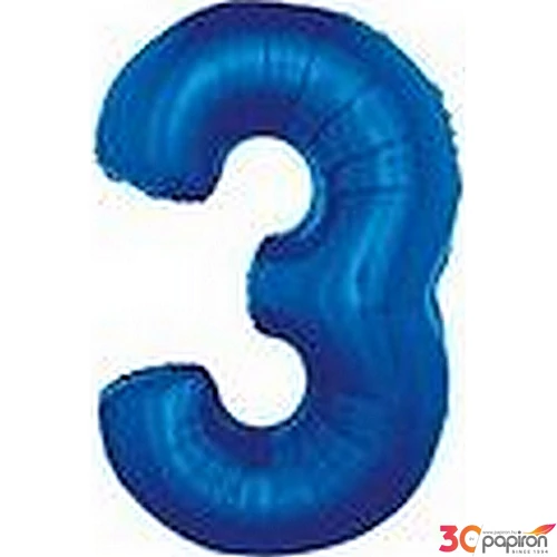 Paty lufi fólia '3' 40inch 102cm , Blue XL number balloon Fólia Léggömb+hélium