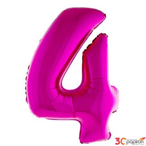 Paty lufi fólia '4' 40inch 102cm , Pink XL number balloon Fólia Léggömb+hélium