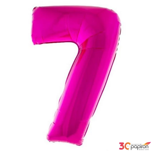 Paty lufi fólia '7' 40inch 102cm , Pink XL number balloon Fólia Léggömb+hélium