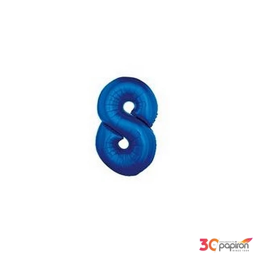 Paty lufi fólia '8' 40inch 102cm , Blue XL number balloon Fólia Léggömb+hélium