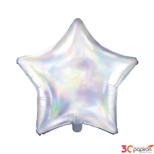 Partylufi fólia 19" csillag alakú, gyöngyház színű 48cm