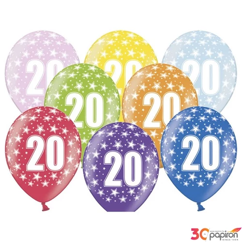 Paty lufi metál évszámos 20 30cm vegyes színek 5db/cso