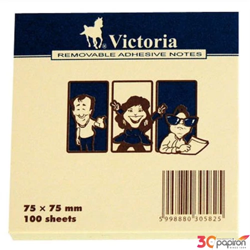 Öntapadós jegyzetömb 75x75 Victoria öntapadós sárga 100lap