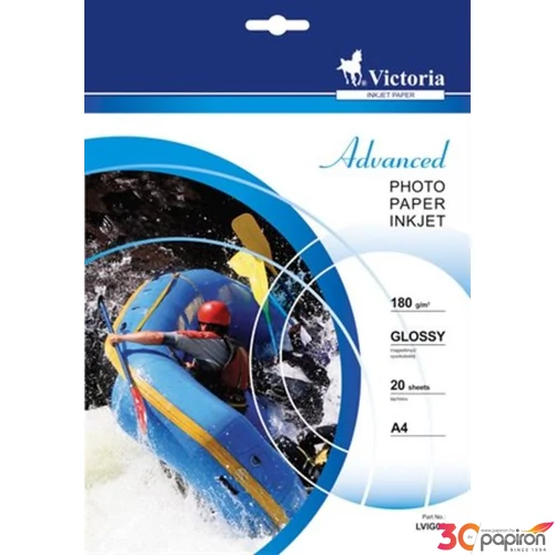 Fotópapír A4 180gr Victoria Advanced magasfényű, tintasugaras 20ív/csom