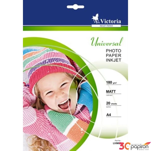 Fotópapír A4 180gr Victoria Universal matt, tintasugaras 20ív/csom