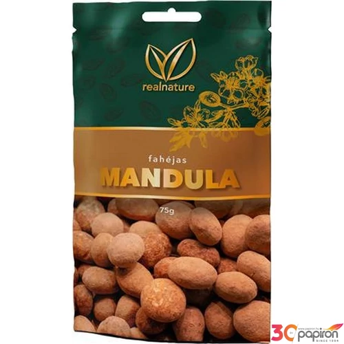 Mandula 75 g REAL NATURE tejcsokoládés-fahéjas