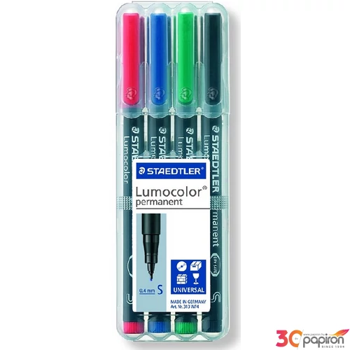 Alkoholos marker Staedtler Lumocolor 313 S OHP 0,4mm tűhegyű 4szín Írószerek STAEDTLER 313 WP4