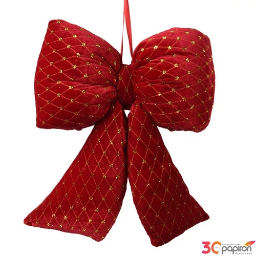 Masni akasztós karácsonyi 24' bordó, arany flitterrel, plüss tömött 5cm x 20cm x 21cm sdkae 1db/ár