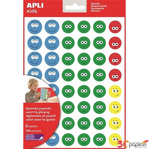 Matrica Apli emoji, Kids Stickers, boldog arcok