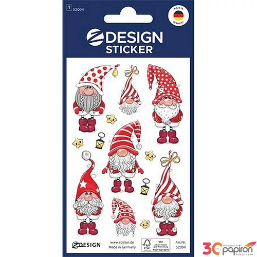 Matrica papír 1 ív 76x120 mm AVERY ZWECKFORM Z-Design No.52094" karácsonyi törpék