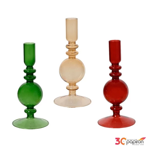 Mécsestartó 24' üveg, 3 féle 19cm sdkae