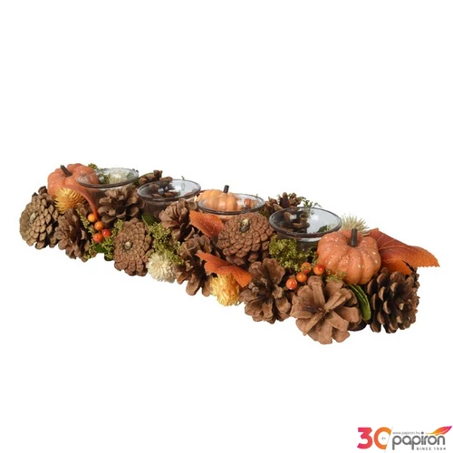 Mécsestartó asztali őszi 24' toboz+tök 15cmx45cmx9cm sdkae