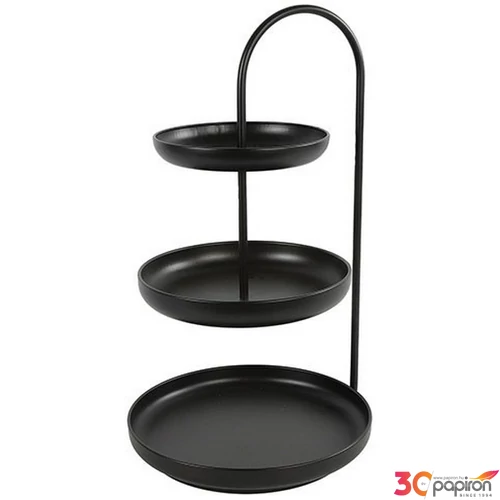 Fém tároló 3emeketes fekete Etagere rd Perks L black elegáns dekoráció DS SDDST53
