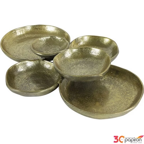 Tálaló Mécsestartó Plateau Rieko brass sárgaréz-L32B44H6CM SDDST53