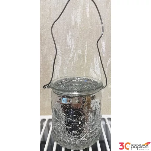 Mécsestartó üveg 6,5cm foncsor üveg arany, ezüst rose gold kézzel készült holland