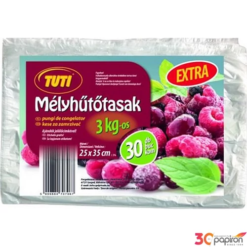 Mélyhűtőzacskó 3kg 30db TUTI Extra