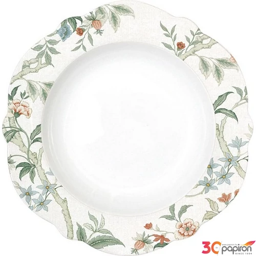 Tányér mély porcelán 23cm, Zen Garden White