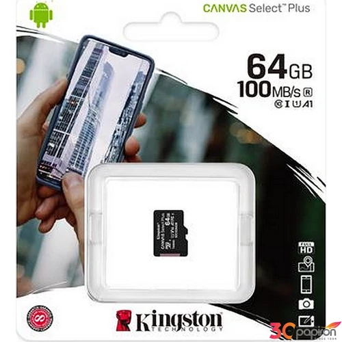 Memóriakártya microSDXC 64GB KINGSTON Canvas Select CL10/U1/A1 Adattárolók KINGSTON SDCS2/64GBSP