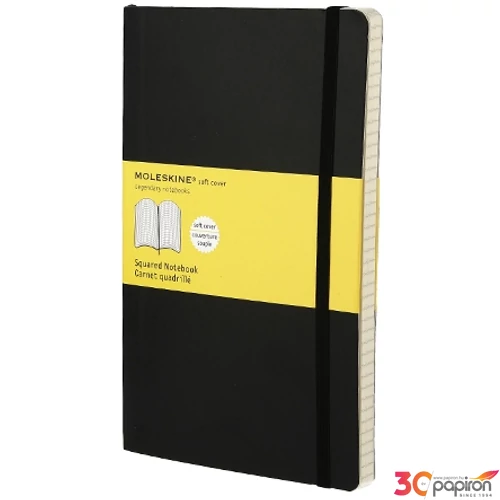 Moleskine Notesz puha fekete Fekete L KOCKÁS QP617