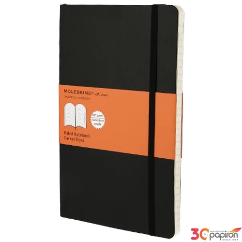 Moleskine Notesz puha fekete Fekete L VONALAS QP616