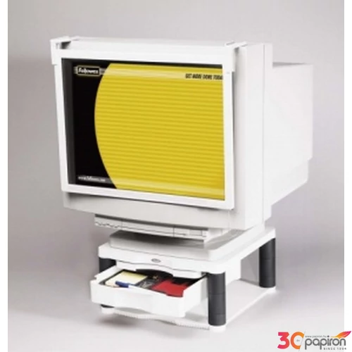 Monitorállvány Fellowes Premium Plus fiókkal ergonómikus platinaszürke