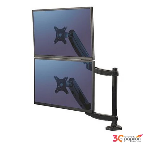 Monitortartó kar Fellowes két monitorhoz, Platinum Series Dual Stacking, fekete