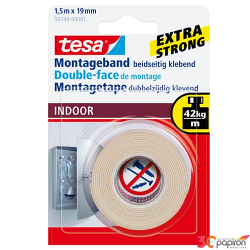 Montázsszalag kétoldalas TESA Powerbond 55740 beltéri 1,5mx19mm