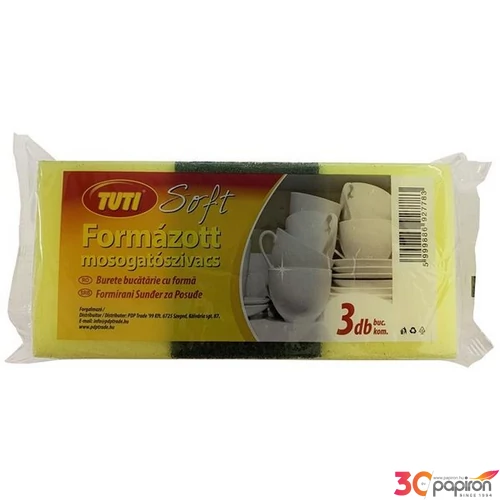 Mosogatószivacs formázott 3db TUTI Soft