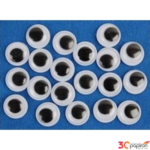 Mozgószem 10mm fekete ragasztható 10mm-es méretű (20db/csomag) Fandy kreatív kiegészítők
