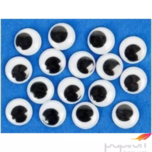 Mozgó szemek 15mm fekete ragasztható 15mm-es méretű (16db/csomag) Fandy kreatív kiegészítők