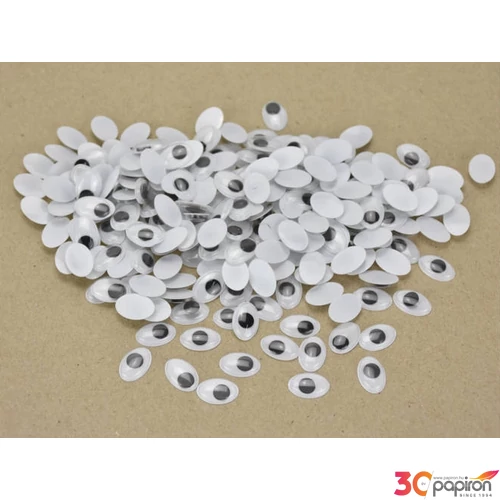 Mozgószem ragasztható 10x15mm-es, ovál, CRL7330 (100db/csomag)