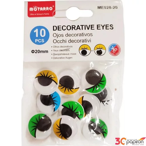 Mozgószem ragasztós 2cm 10db-os színes 25