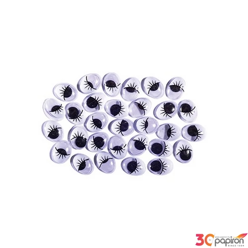 Mozgószem szempillával 12mm Kreatív Junior 30db/cso. 137088