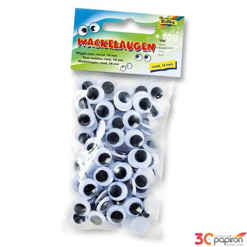Műa.mozgó szemek kerek 14mm 100db/csomag 