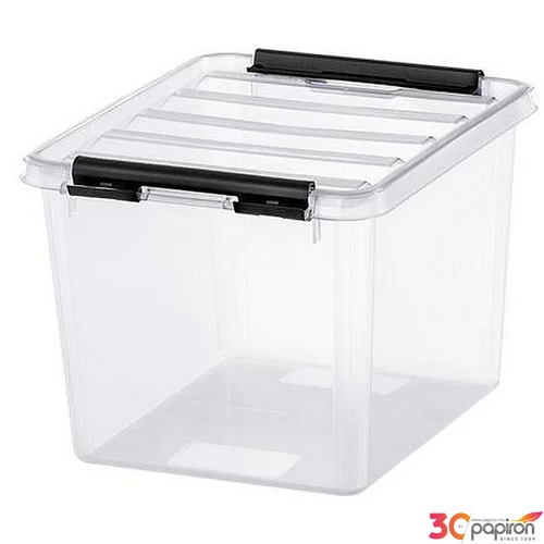 Műanyag tárolódoboz 3liter fekete fogantyúkkal SMARTSTORE Classic 3 átlátszó