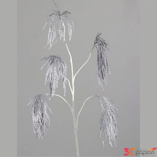 Selyemvirág - művirág Amarant glitteres műanyag, 116cm ezüst 