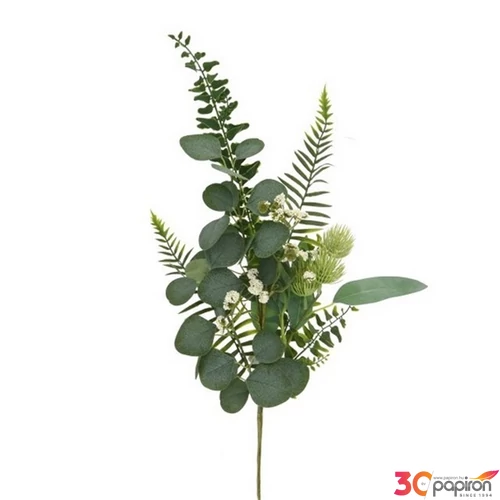 Selyemvirág - művirág eukalip csokor, műanyag 81cm zöld 